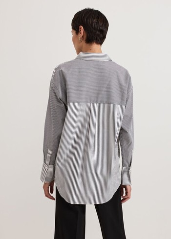 Phase Eight Mixed Stripe Shirts Black/White Canada | KWEJDR-370